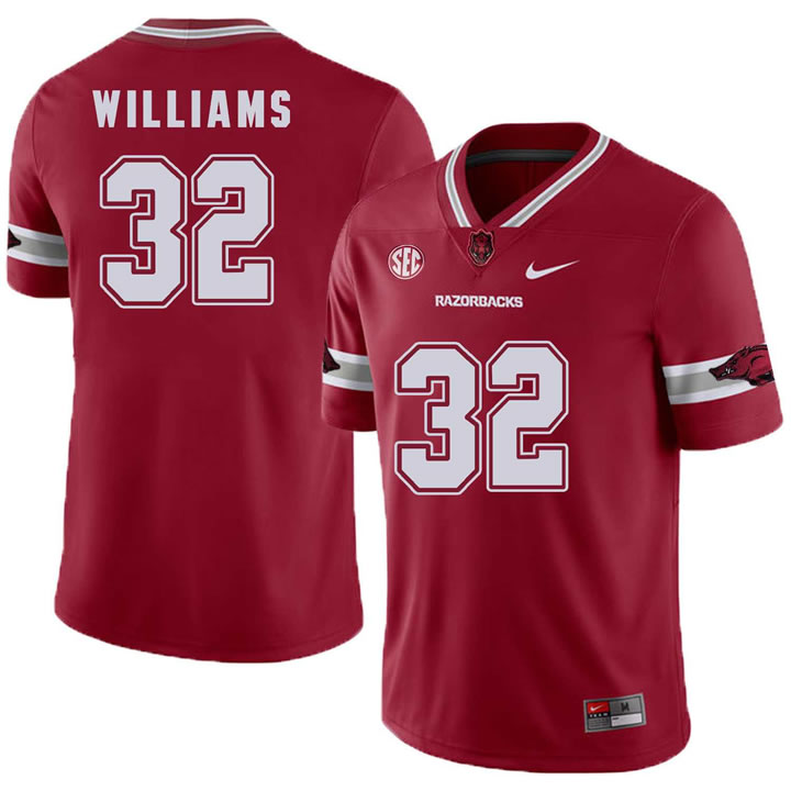 Arkansas Razorbacks #32 Jonathan Williams Red College Football Jersey